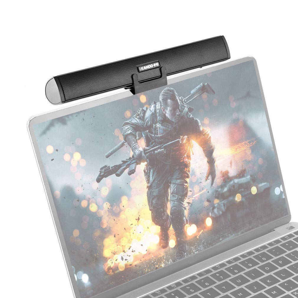 Portable USB Speaker,Mini USB Powered External Clip-On Sound Bar for Laptop,Notebook,Ultrabook,Windows PCs,Computer or Stands On Desktop-Gaming Speakers and Music Sound Box(Black,7.8\