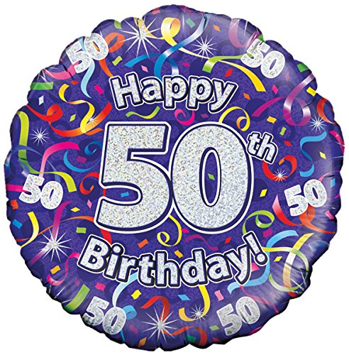 Oaktree UK Oaktree 18" 50th Birthday Streamers Holographic