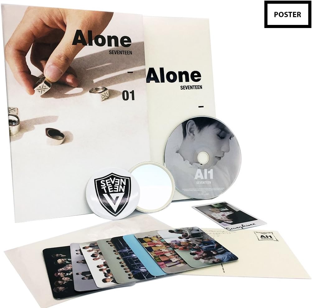SEVENTEEN 4th Mini Album AL1 [ Alone (1) ] CD + Folded Poster + Photo book + Photo Card + FREE GIFT SET