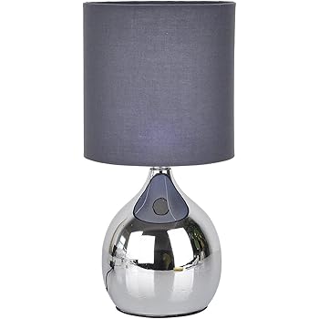Grey Mini Touch Table Lamp 4 Stage Chrome Desk Bedside ...