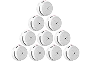 AEGISLINK Smoke Detector 10-Year Battery with Test/Silence Button, Fire Alarm with Photoelectric Sensor, Low Battery Warning, S500 (Independent, 10-Pack)