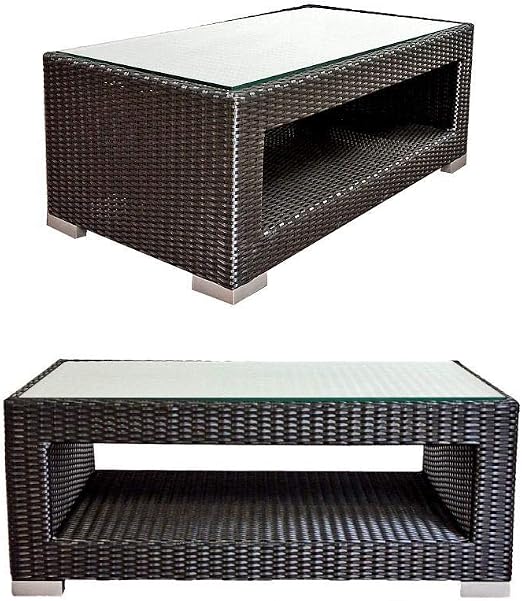 Amazon Co Jp Manja Srf 23 Bk Low Table W100 Rattan Cafe Patio Garden Outdoor Asian Furniture Dining Table Asian Taste Asian Miscellaneous Goods All Weather Style Square Black Home Kitchen