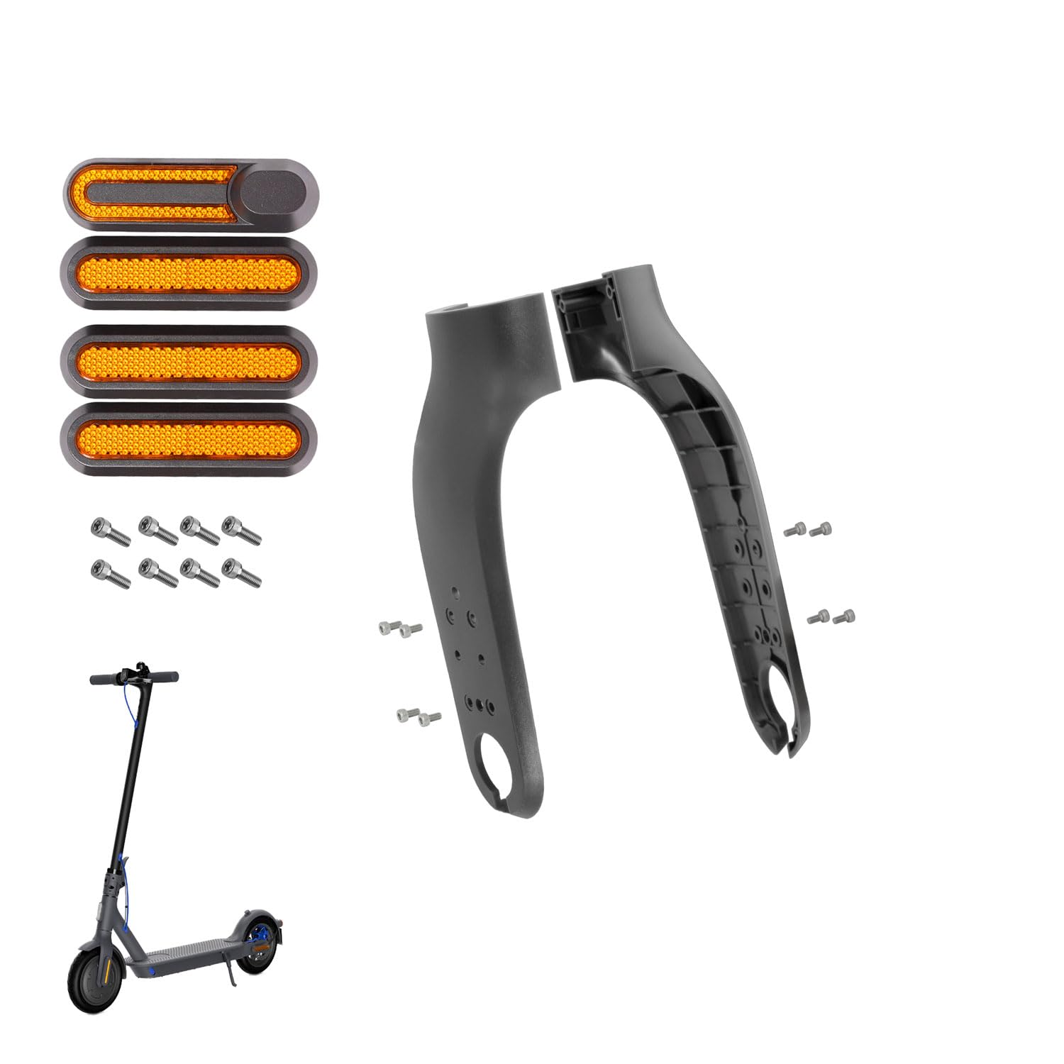 M365Lyon Front Fork Cover Compatible with Xiaomi M365, M365Pro, Pro2, Essential and 1S Scooter – Complete Kit