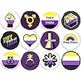 NON BINARY x 12 NEW 1" inch (25mm) button pins badge NONBINARY THEY THEM PRONOUNS gay lesbian trans support protect …
