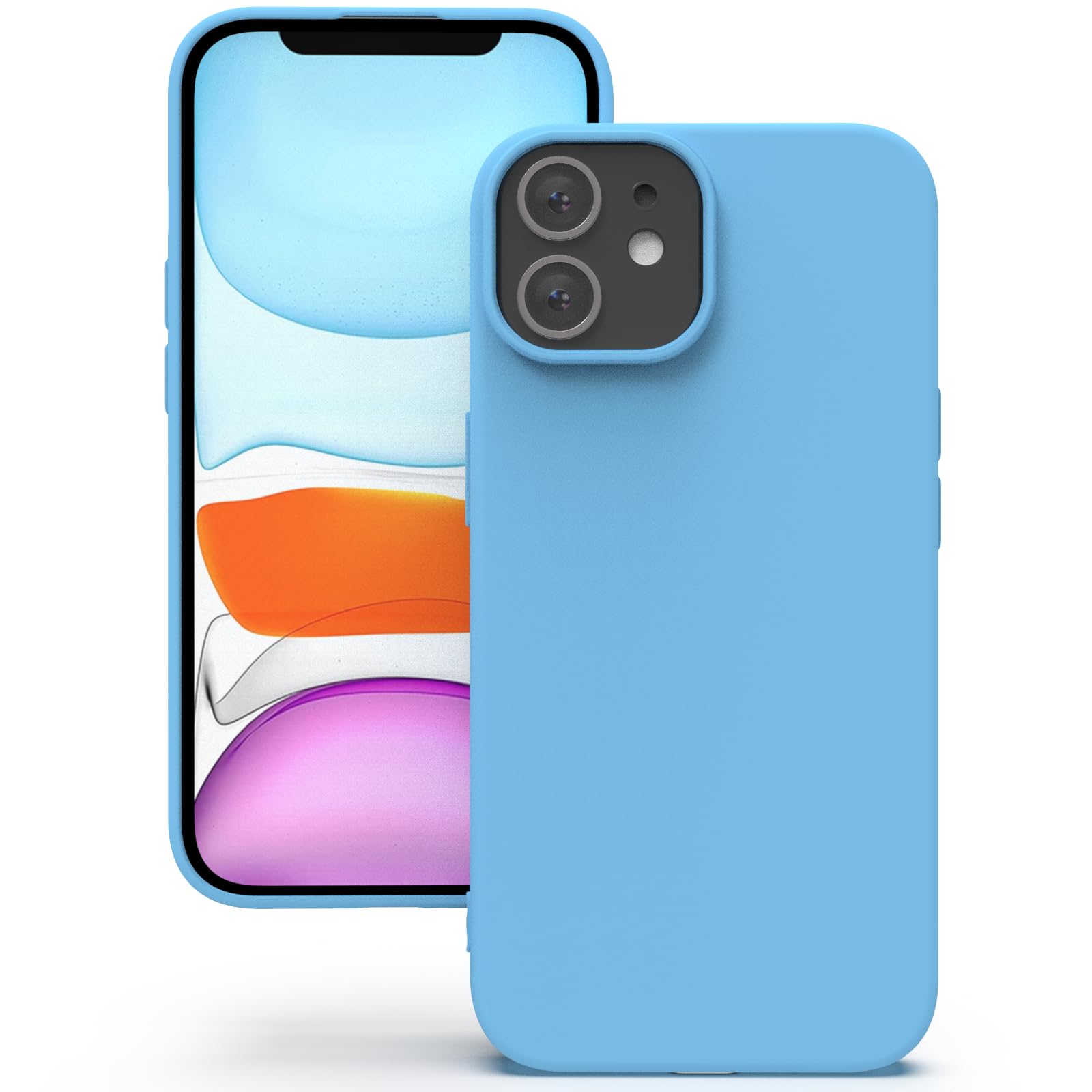 YATWIN Silicone Case for iPhone 11, Soft-Touch, Shockproof, DustProof, Antiskid Full Body Armour Phone Cover for Apple iPhone 11 - Sky Blue — image 1