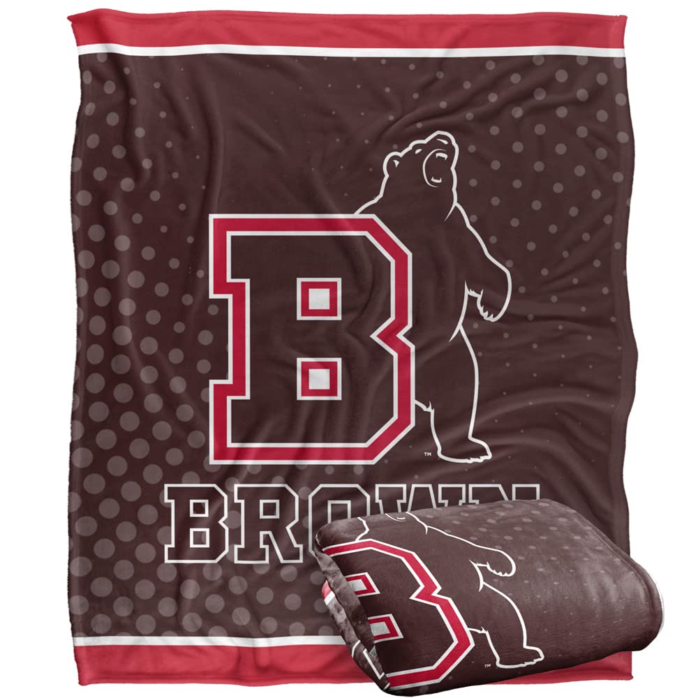 Brown University Blanket, 60"x80" Logo Dots Silky