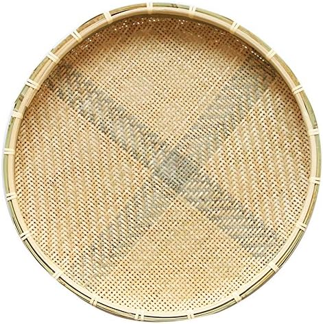 YLCRMBJ Food Storage Basket Handmade Bamboo Weaving Perforated Kitchen Household Dumplings Drying Goods,Large52cm [Energy Class A]