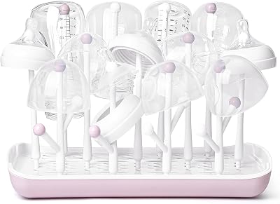 Termichy Baby Bottle Drying Rack Large Capacity Pink with Removable Tray