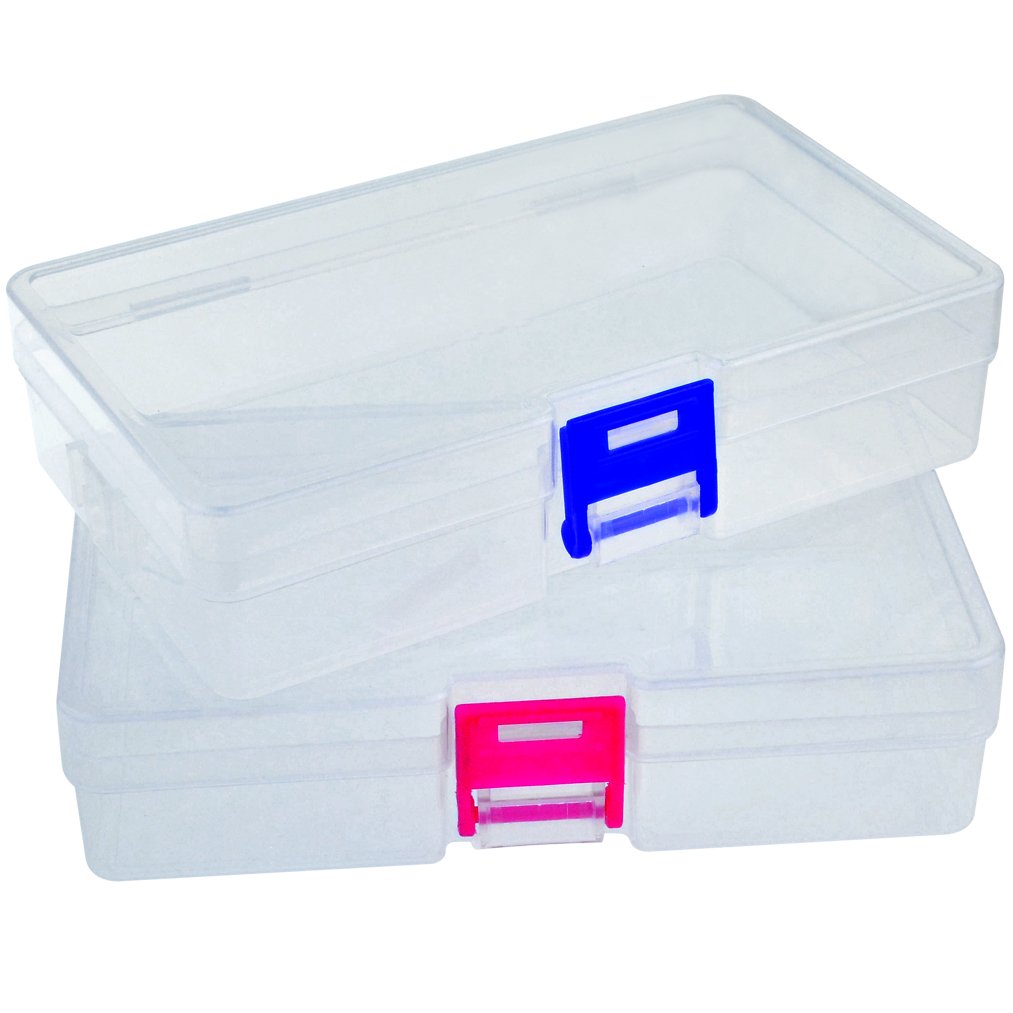 2 PCS Plastic Transparent Storage Box, baotongle Jewelry Craft Nail Art Beads Container Organizer