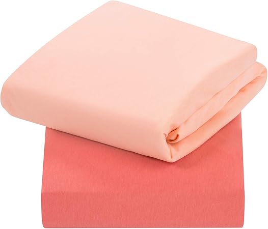 Clevamama Drap Housse Elastique Pour Lit Bebe 100 Jersey Coton Linge De Bebe Nouveau Ne Ou Nourrisson Pour Berceau Lit Pliant Lot De 2 Draps Housses Rose Corail 60x1x12 Cm Amazon Fr Bebes