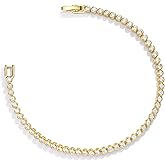 Pearich 14K Gold Filled Tennis Bracelets for Women, 2mm 2.5mm 3mm Cubic Zirconia Bezel Gold Tennis Bracelet, Jewelry Gift for Women Valentines Mother Christmas Wedding Birthday 6/6.75/7.15 Inch