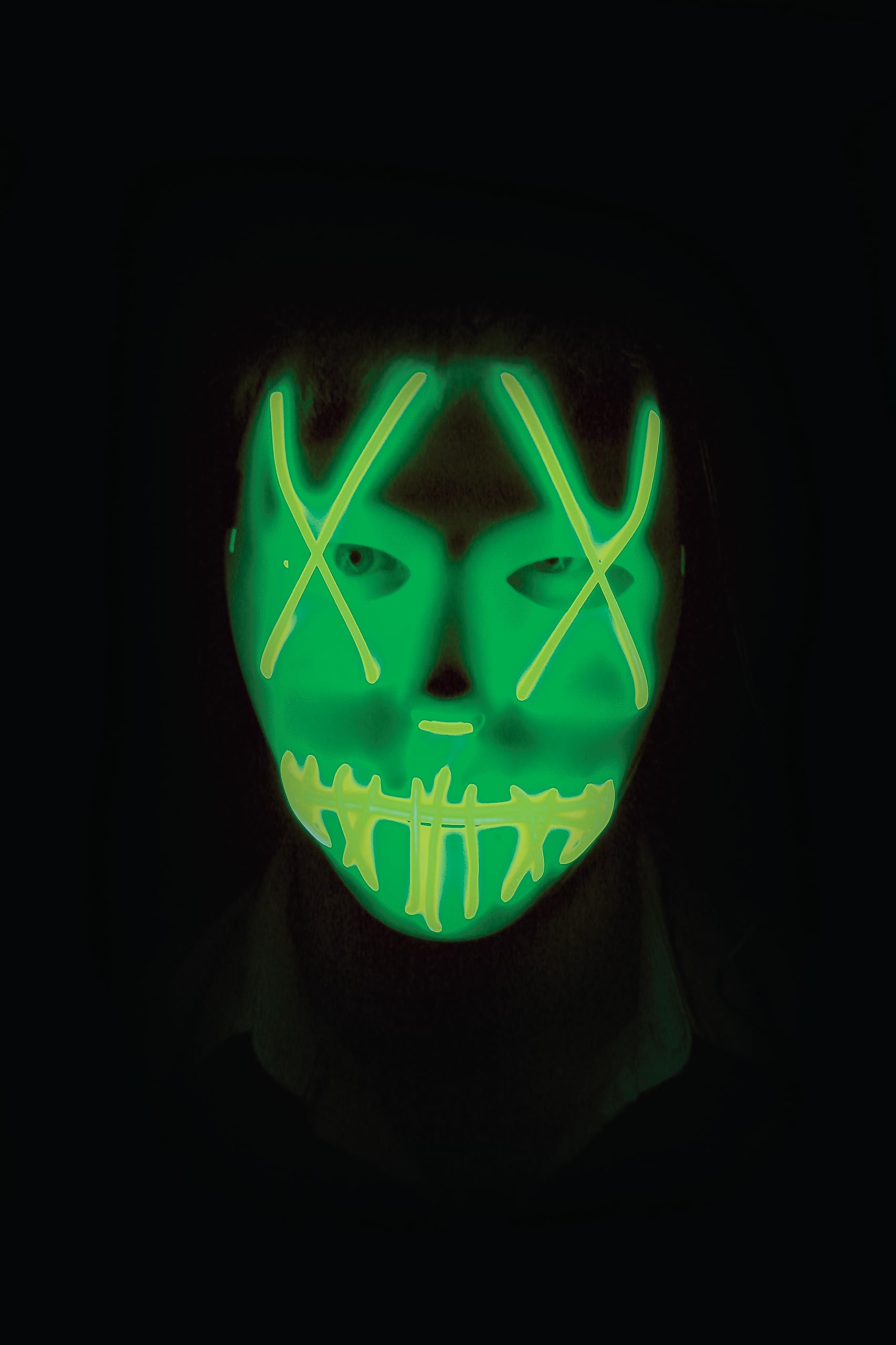 RUBIE'S – Halloween Official Adult Costume Accessory – Luminous Psycho Mask – One Size – Choice of Colours – for Halloween Costume, Women and Men