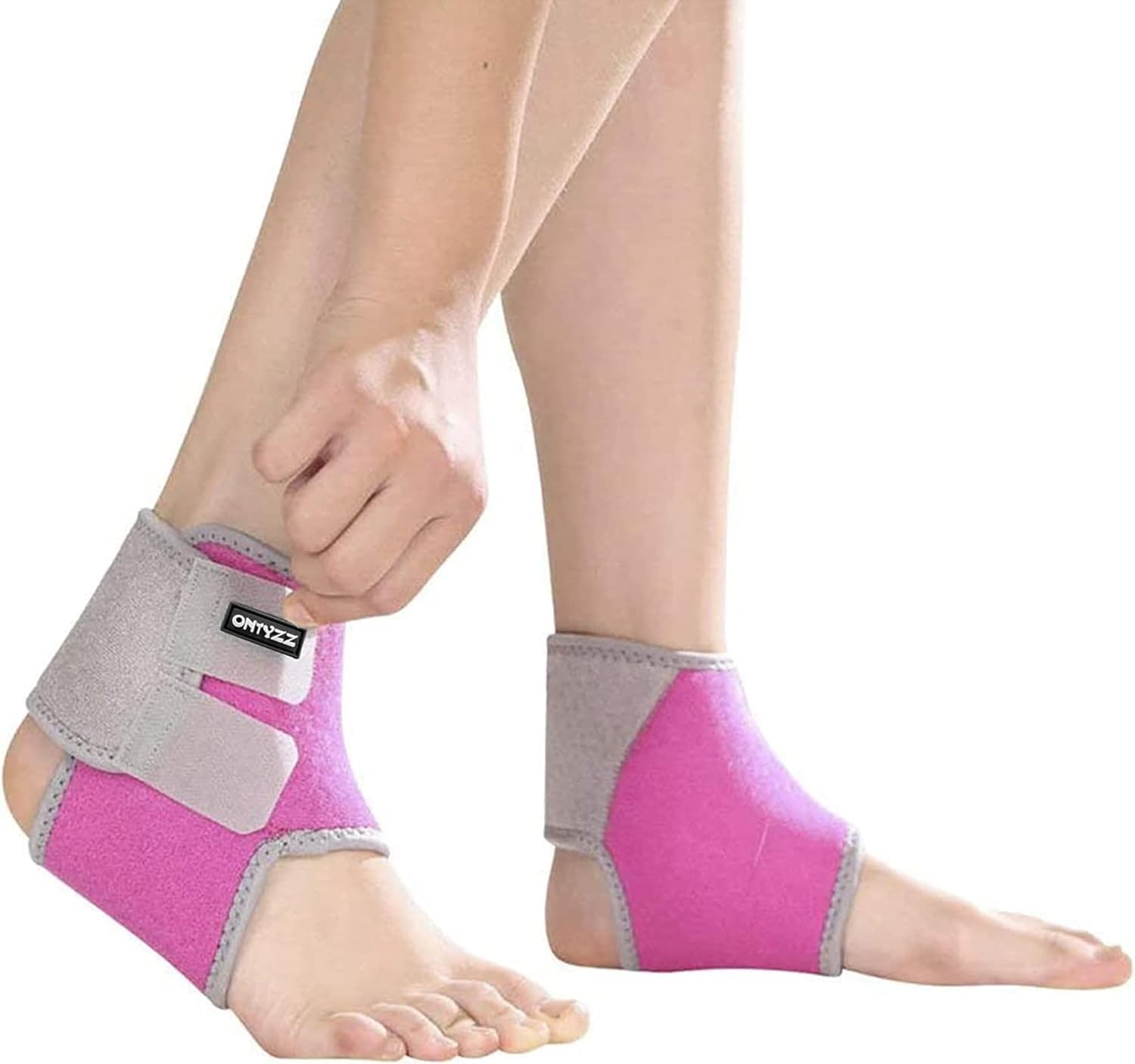 ONTYZZ Kids Ankle Bandage 1 Pair Adjustable Ankle Brace Protect Elastic Children Ankle Support for Football Basketball Cycling Running Dancing Ankle Guards Pink/S
