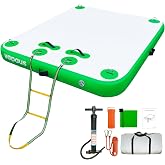 Vapaus Inflatable Floating Dock Air Dock Platform 6ft/8ft/10ft Non-Slip Inflatable Water Swim Mat Floating Island Raft for Pool Lake Beach Ocean Fishing Relaxing