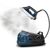 Rowenta Steam Station, Stainless Steel Soleplate, Professional Iron Steamer for Clothes, 1.1L Removable Tank, Fast Heat Up, 1800 Watts, Blue Clothes Iron, DG8624
