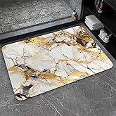 ZHUZHISHAN Bath Mat-Bathroom Rug，Abstract Marble Gold-Absorbent Non Slip Quick Dry Stain Resistant Easy to Clean Care Shower Rug for Bathtub Shower Room 16×24Inch (40 * 60cm)