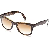 Amazon.com: Ray-Ban Gafas de sol plegables Wayfarer en la Habana Luz RB4105  710 50, marrón : Ropa, Zapatos y Joyería