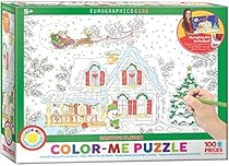 EuroGraphics Santa's Sleigh Color Me Puzzle (100 Pieces)