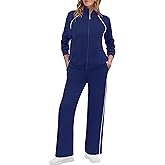 XIEERDUO Women's 2 Piece Lounge Sets Full Zip Up Sweatsuit Wide Leg Tracksuit Workout Outfits Fashion Airport Wear