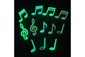 ifundom Glow in The Dark Music Note Wall Stickers, 60pcs Colorful Luminous Decals for Nursery Room Decor