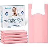 Covfresh Odor Sealing Diaper Disposable Bags with Tie Handle, 200 count | Large Capacity, Unscented & Durable Diaper Trash Bags for Home & Baby Travel Use (Color:Pink)