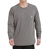 SUNTASY Men's Long Sleeve UPF 50+ Sun Protection Swim T-Shirt Quick Dry Lightweight Running Fishing Rash Guard