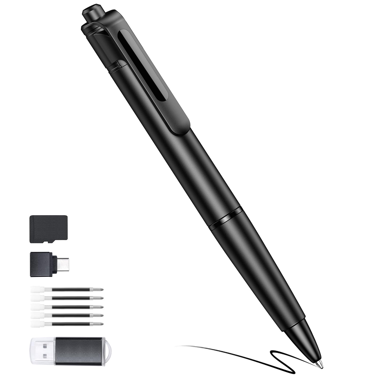 Photo 1 of TMKLOE 2.7K Small Cam Security Camera, 64 GB Portable Camera Pen, Mini Cam Pen (Glossy Black)