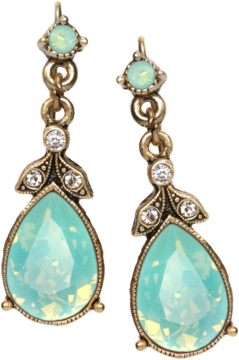 Sweet Romance Crystal Pear Vintage Victorian Wedding Teardrop Earrings E1180