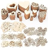 VGOODALL Holzherzen Deko, 500 STK. Holzscheiben Herz Streudeko zum Basteln DIY f