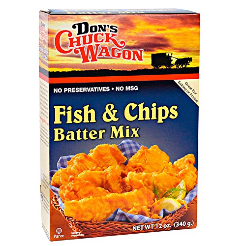 Don's Chuck Wagon Fish & Chips Mix, 12 Ounce (Pack of 6) For Crispy and Delicious Fish Fry, try for Fried Seafood and Vegetables
