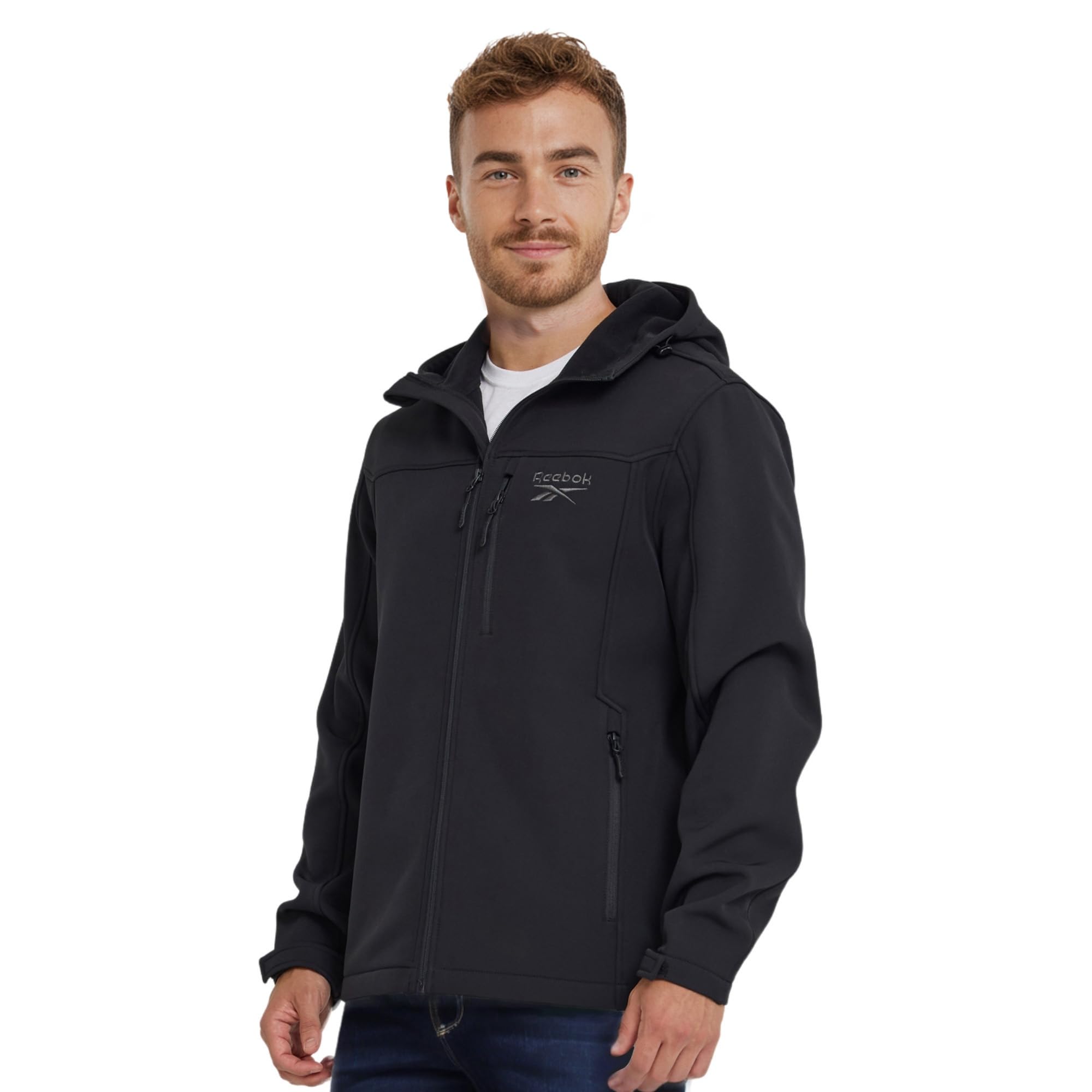 Photo 1 of Reebok Waterproof Soft Shell Rain Jacket Men - Rain Coat, Softshell Windbreaker with Hood