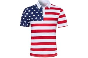 Fanient Men Golf Polo Shirts Short Sleeve 3D Printed Dry Fit Moisture Wicking 4-Way Stretch Summer Athletic Polo Shirts