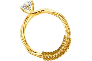 ENHONG Ring Sizers for Loose Rings,Ring Adjuster for Loose Rings Women Men Rings Guards,Gold Silicone Ring Tightener,Invisible Metal Ring Reducer Spacer 3 Sizes Round & Flat Spiral 15pcs