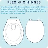 Croydex Levico Flexi-Fix D Shape Toilet Seat Soft Close Teak view 5