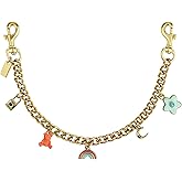 LSBDJDL Metal Lock Bear Rainbow Flowers Wallet Chain Keychains Bag Charms Cute Purse Charms Purse Accessories For Women (gold)