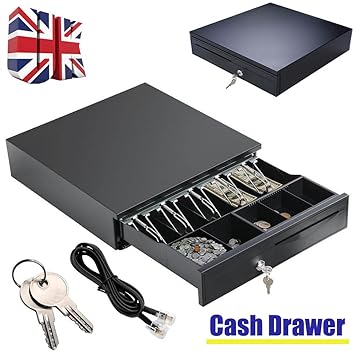 Cash Drawer Box Storage Holder 5 Bill 5 Coin Trays Removable