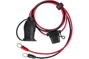 YCIND 3/8" Eyelet Terminal to Female Cigarette Lighter Socket Battery Boost Cable Heavy Duty 30A Fuse 12V/24V 12AWG Cord 3Ft