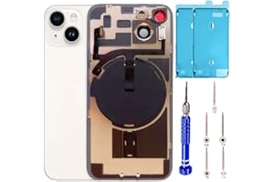 ZVB 14 Back Glass Replacement Kit with Plate & Flex Cable and All Parts, Starlight, 6.1 Inch for iPhone 14 Back Cover Glass, with Repair Tools (Starlight)