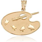 Fine 10k Yellow Gold Painter's Palette Charm Pendant