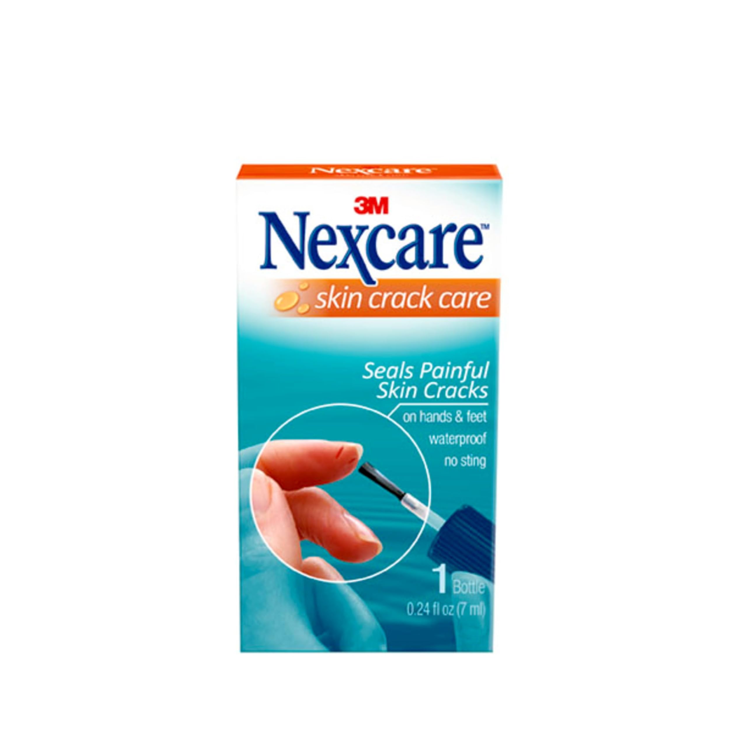 Nexcare Skin Crack Care, Skincare Solution for Cracked Skin, Keep in First Aid Kit - 0.24 fl oz Bottle