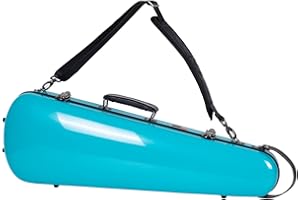 Crossrock Fiberglass Violin Case for 4/4 Full Size – Glossy Mint Blue Contoured Shell, Velvet Suspension Interior, Backpack Straps – Lightweight & Stylish (CRF1020VMB)