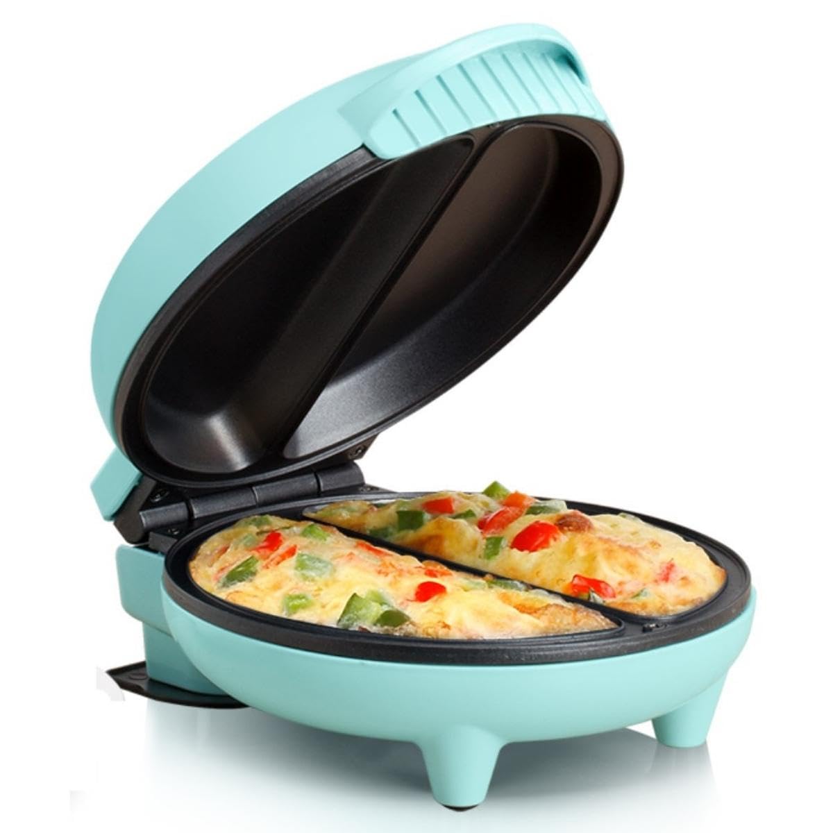 Photo 1 of Holstein Housewares Stainless Steel 2 Section Omelet & Frittata Maker, Non Stick Coating, Easy To Clean, Indicator Lights, Compact Storage, Prepare Versatile Recipes in Minutes. 2 Portions, Mint