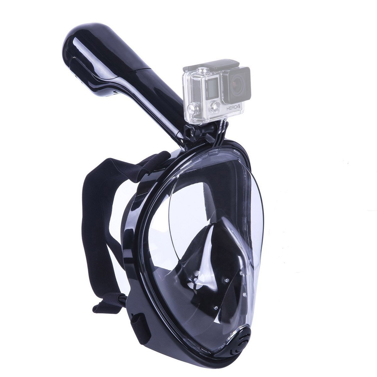 Drydive Full Face Free Breathing Design Snorkel Mask For Action Camera Black 19