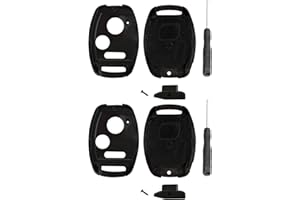 KEYLESSOPTION NO Cut Key Fob Case Shell for Honda Accord Civic CR-V CR-Z Fit Insight Odyssey Pilot Ridgeline (Pack of 2)