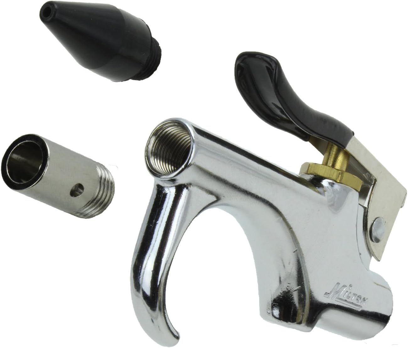 Milton (S-148) 1/4" NPT Lever Blow Gun - Rubber and Safety Tip Nozzles - Air Compressor Accessories - 