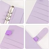 falllea A5 PU Leather Ring Binder 6 Ring Refillable Purple Notebook Cover view 5