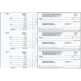 Manual Business Checks, Blue Safety, 3 to a Page with Stub, 250 Count