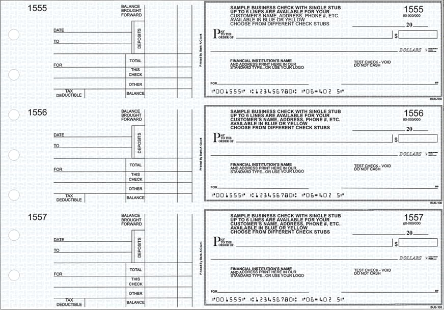 3 to a Page Manual Checks for Business, Blue Safety