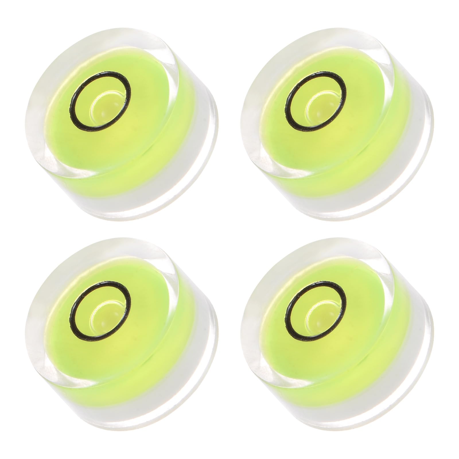 Kozelo 4pcs Small Circular Bubble Spirit Levels - [18mm Diameter 9mm Thickness] Mini Round RV Level Leveling Tools for Travel Trailer Turntable Camera, Lime