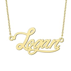 BYBWBL Logan Name Pendant Necklace 18k Gold Plated